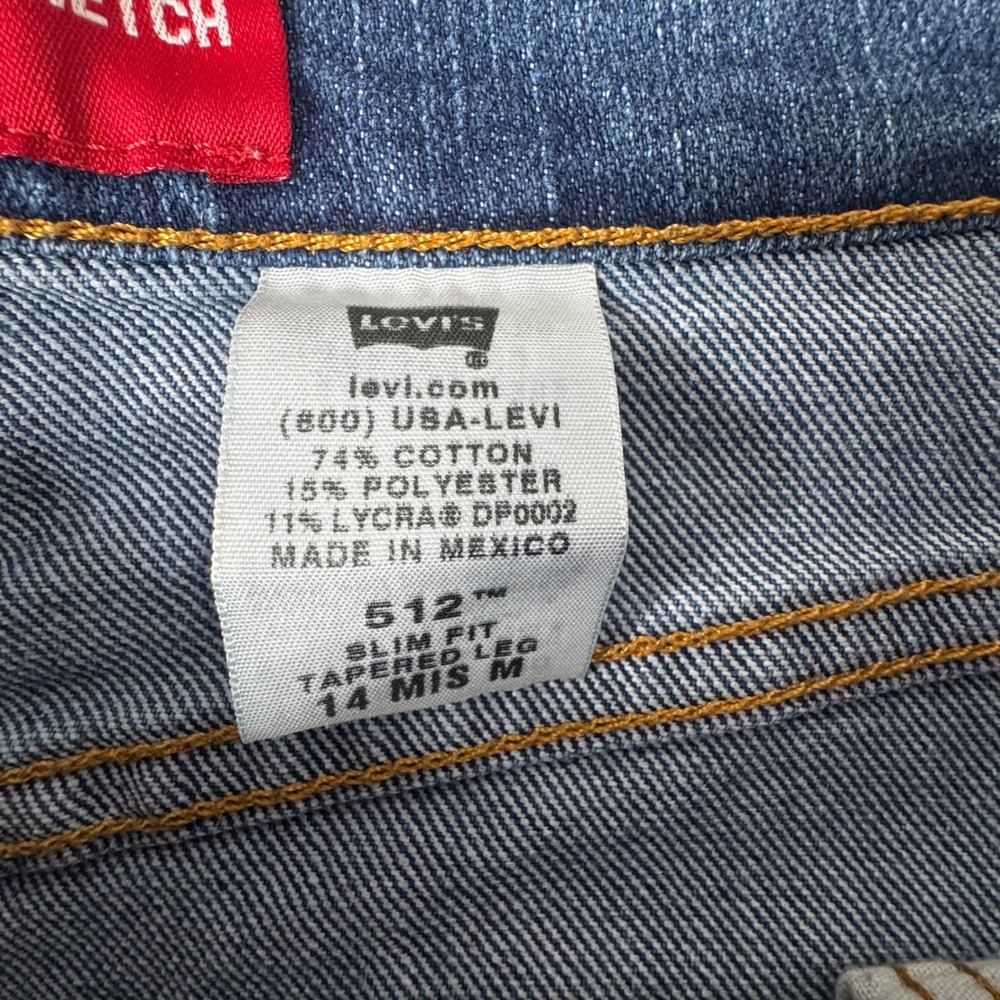 Levi's 512 Classic Slim Stretch Jeans Womens 14 MIS M Blue Tapered Leg Denim - Picture 6 of 8